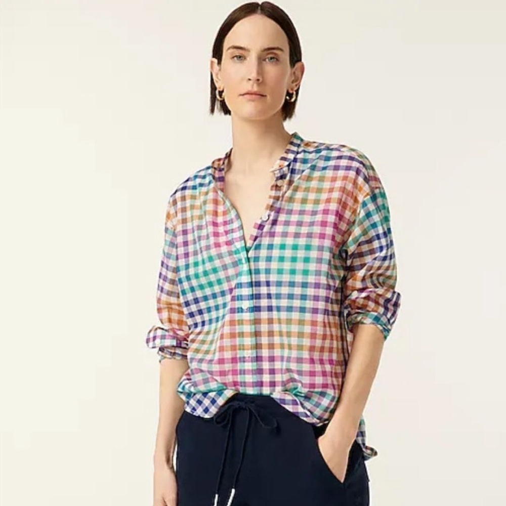 Women’s J. Crew Blouse, size 2, long sleeve, multicolored
